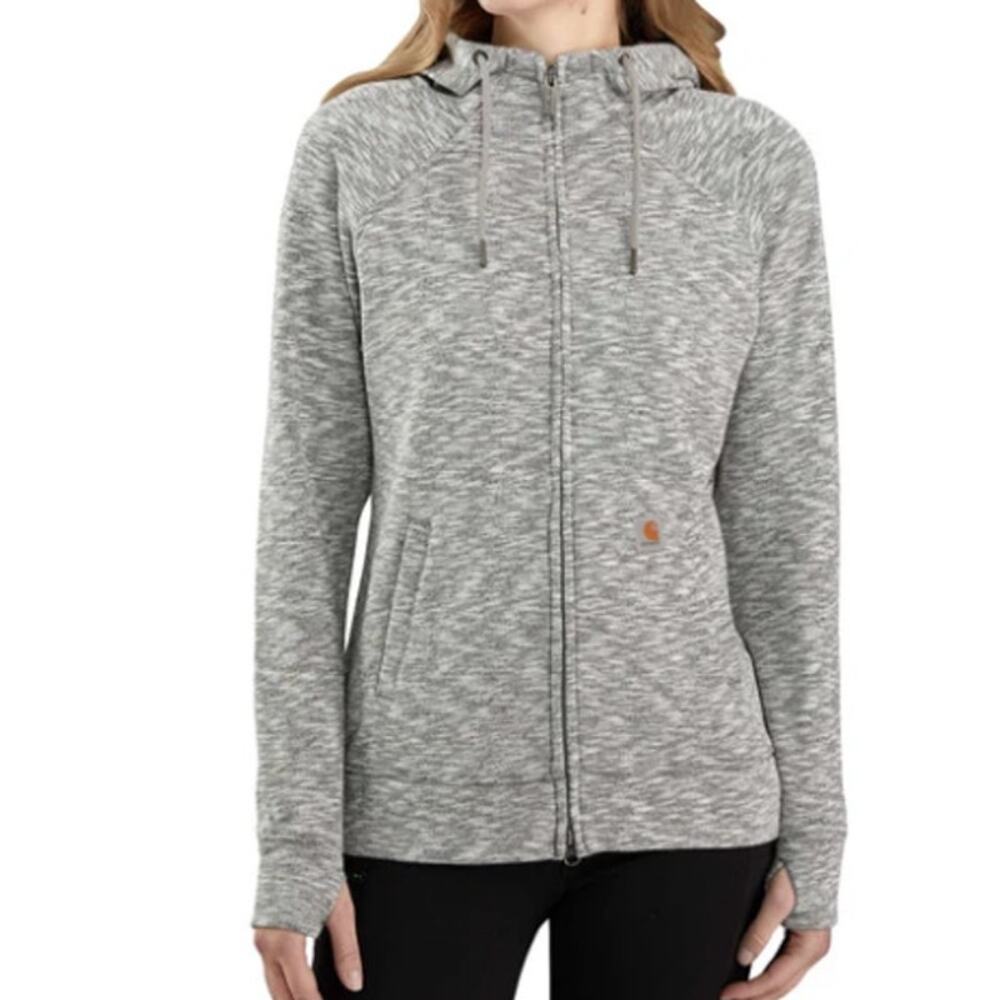Carhartt Women's Midweight Full-Zip Hoodie Size M Heathered Grey Fleece
